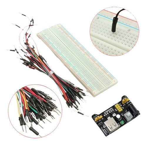 1 X Punto 830 Mb-102 Prototipo Pcb Protoboard + Cables + Ali 0
