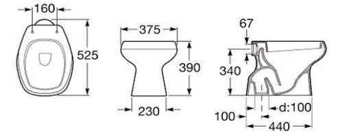 Inodoro Corto Roca Monaco Blanco P 1