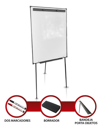 Pizarra Blanca 75x100cm Con Rotafolio Y Trípode Incorporado 1