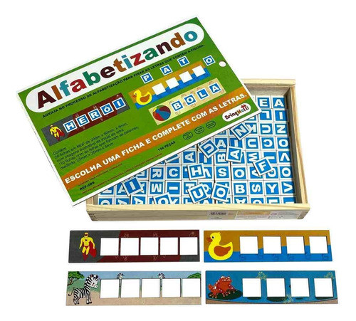 Jogo Alfabetizando - Madeira - Brinqmutti 1