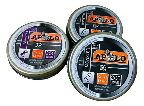 Balines Apolo Monster Y Hollow Point 5.5 Mm 3 Latas 0