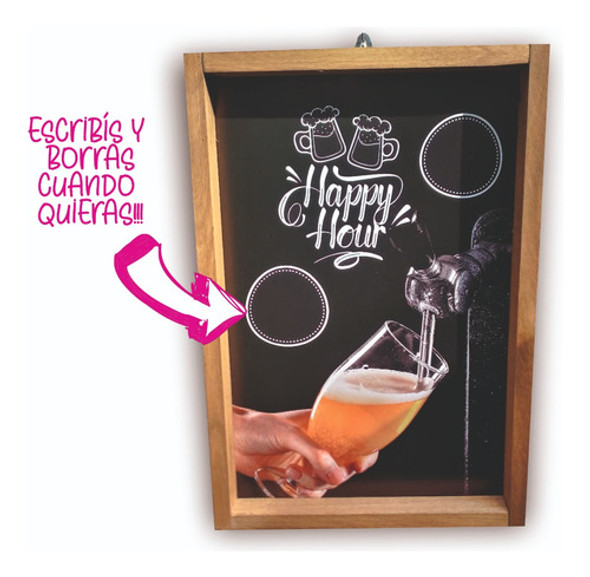 Pizarrón Pizarra Cervecería Para Escribir Y Borrar Fibron 1
