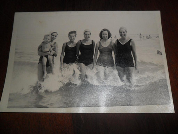 Antigua Foto Fotografia Mujer Mujeres Bañistas Mallas Mar 0