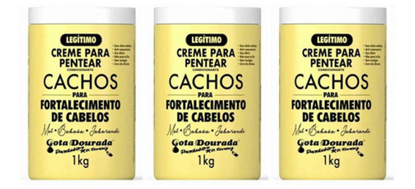Gota Dourada Fortalecimento Creme Pentear 1kg (kit C/03) 0