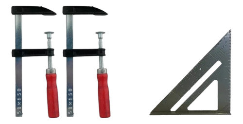 Prensa Sargento Carpinteria 50x150 F + Escuadra Alu Sombrero 0