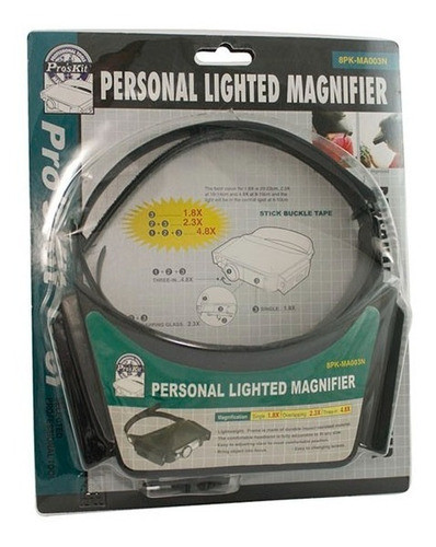 Lupa Vincha Luz Proskit 3 Aumentos 4.8x Visera Mano Libre#cs 1