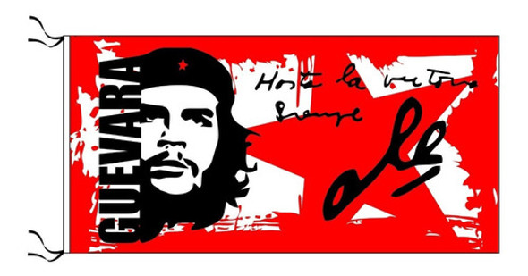 Bandera Del Che Guevara Con Firma 150 X 75 Cm 0