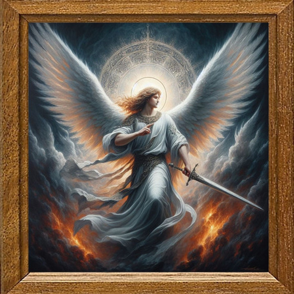 Cuadro De Arte Digital Arcángel Cassiel 50x50cm Pieza Única 0