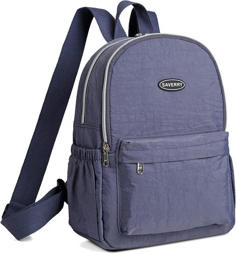 Mochila Senderismo Ligera Nylon Gris Azul 0