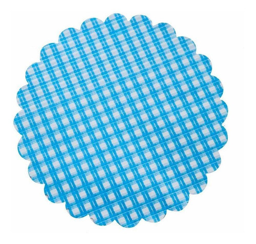 Fundo Rendado 9cm Xadrez Azul  Kit Com 500 Unidades 0