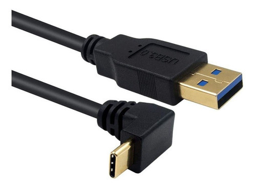Cable De Carga De Usb A A Usb C 90 Grados - 1 Metro Negro 1