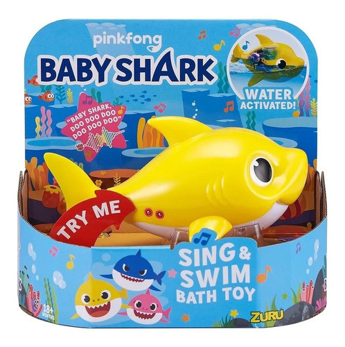 Figura Robotica Baby Shark Amarillo Acuatico Con Musica 0