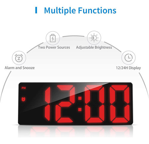 Meross Led Reloj Despertador Digital, Posponer, Brillo Ajust 1