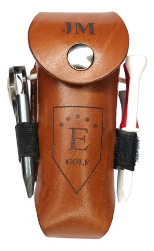 Riñonera De Cuero Vacuno Personalizada Para Set Kit De Golf 0