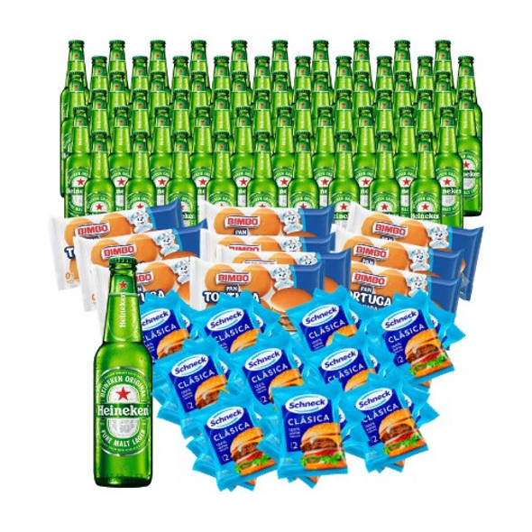 60 Hamburguesas Schneck + Tortugas + 60 Heineken 330cc 0 60 Hamburguesas Schneck + Tortugas + 60 Heineken 330cc 0