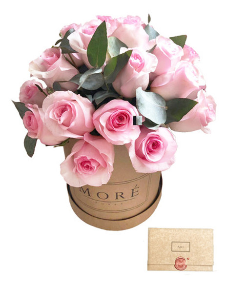24 Rosas En Caja Circular - Florería - Rosas Moré 0