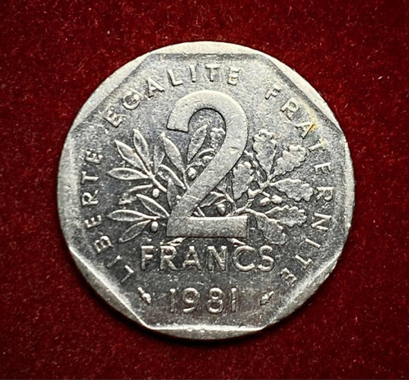 Moneda 2 Francos Francia 1981 Km 942.1 0