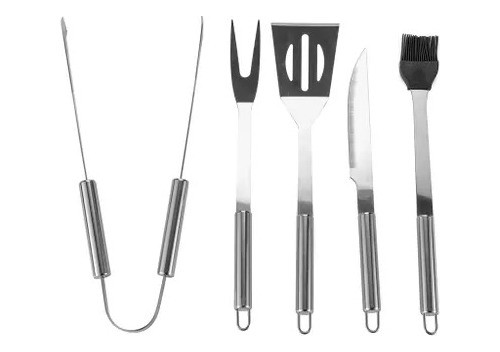 Set Asador 5 Piezas Metal Con Estuche Set Parrillero 1