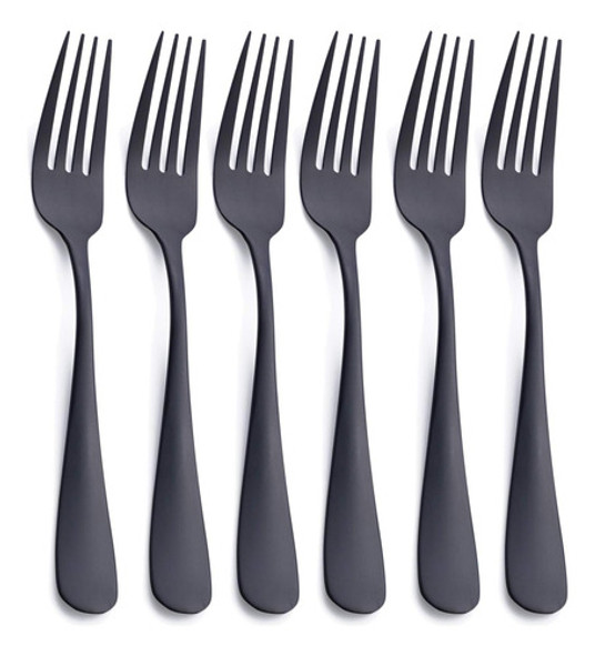 Tenedor Cena Acero Inoxidable 20cm 6pzas Negro Mate 0