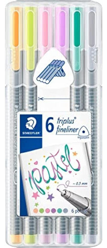 Staedtler Triplus Fineliner Pens 6-color Pastel Set 0