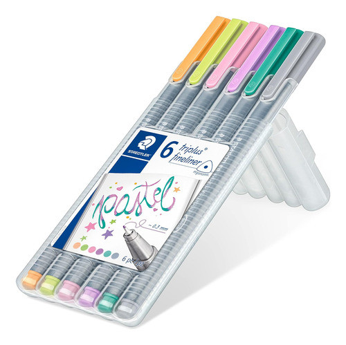 Staedtler Triplus Fineliner Pens 6-color Pastel Set 1
