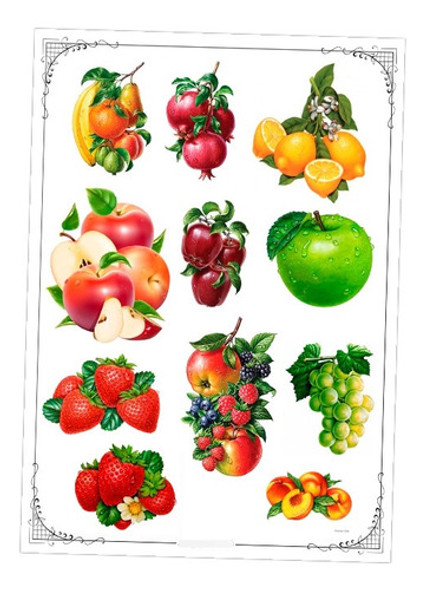 Frutas #01! Lámina Para Transferencias 21 X 29 Cm 0