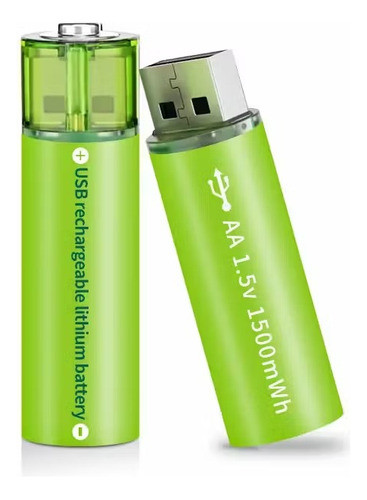 Pilas Recargables Aa Usb 1500mha Con Estuche X 2 Unidades 0