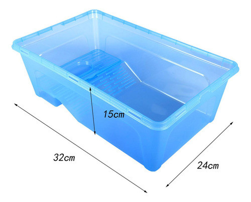 Tanque De Tartarugas Aquário Réptil Tanque De Azul M . 1