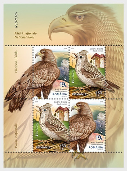 2019 Europa- Aves Nacionales - Rumania ( Bloque 2) Mint 0