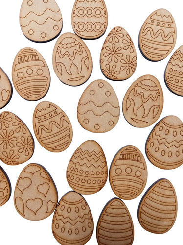 20 Huevos De Pascuas 5cm Fibrofacil Mdf Figura 0