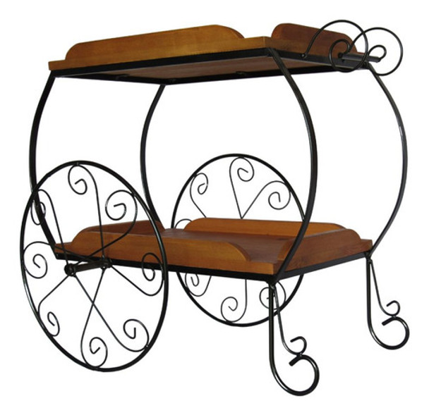 Carrinho Aparador De Madeira Chá Ferro Para Bar Com Rodas 0