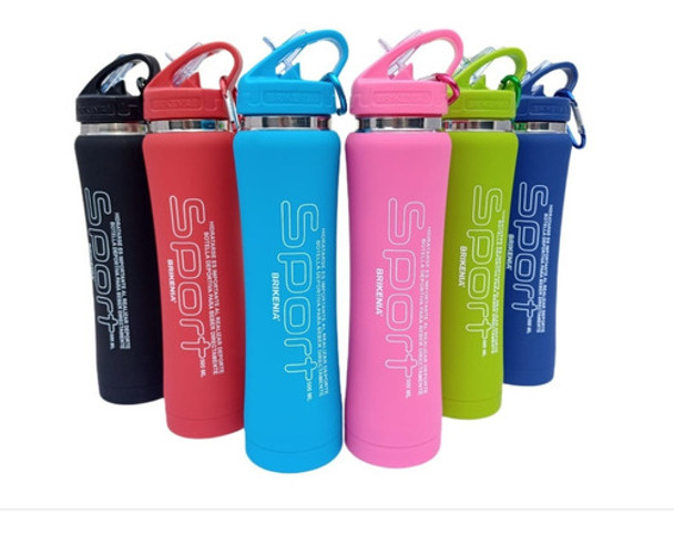Botella Térmica Sport Engomado De Acero Inoxidable 500ml 0
