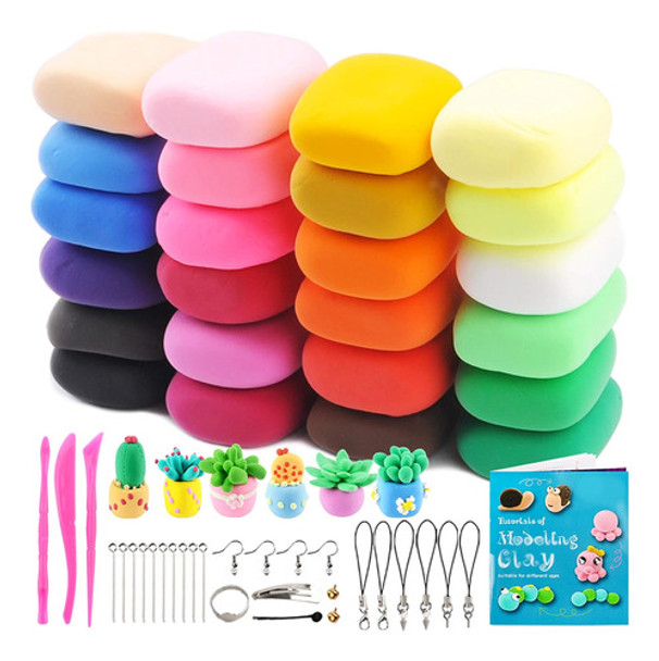 Argila Seca Ao Ar Livre De 24 Cores Para Crianças, Segura, M 0