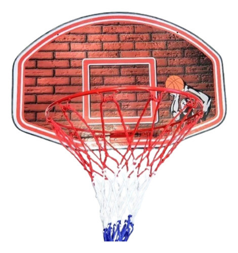 Tablero Basquet Madera Plegable Incluye Aro Y Red Set Basket 0