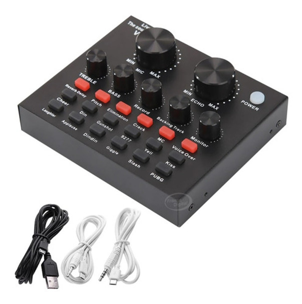 Tarjeta D Sonido Consola Audio V8 Webcast Micrófono Pc Móvil 0
