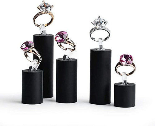 Woodten Soporte De Exhibición De Acrílico Negro Del Anill. 0