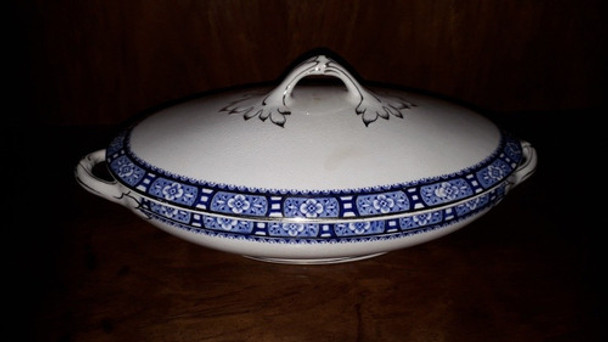 C.a Antigua Sopera Oval Inglesa Con Tapa Sellada 0 C.a Antigua Sopera Oval Inglesa Con Tapa Sellada 0