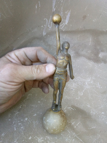 T-antiguo Jugador Basquet Terminacion Trofeo Bronce Marmol 0