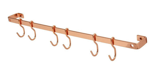 Barra  De Cocina 45 Cm Con 6 Ganchos  Ganchera Cobre 0
