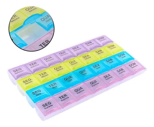 Porta Comprimido Organizador Remédio Mensal E Semanal 0