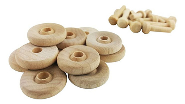Ruedas De Madera – Paquete De 100 Con Clavijas De Eje. 0 Ruedas De Madera – Paquete De 100 Con Clavijas De Eje. 0