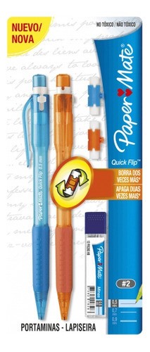 Lapiseiras Papermate Quick Flip 0.7 Sort+grafite 0