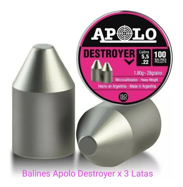 Balines Apolo Destroyer X 3 Latas 0