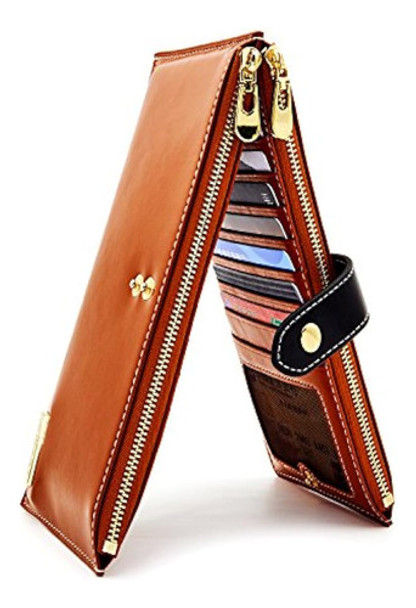 Cartera De Piel Para Mujer Con Tecnología De Protección Comp 0