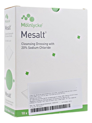 Mlnlycke Mesalt Sodium Chloride Dressing 10x10cm 20 Units