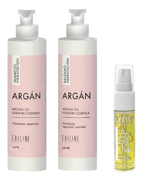 Exiline Kit Argan Shampoo+balsam 250ml+serum Argan Oil 15 Ml 0 Exiline Kit Argan Shampoo+balsam 250ml+serum Argan Oil 15 Ml 0