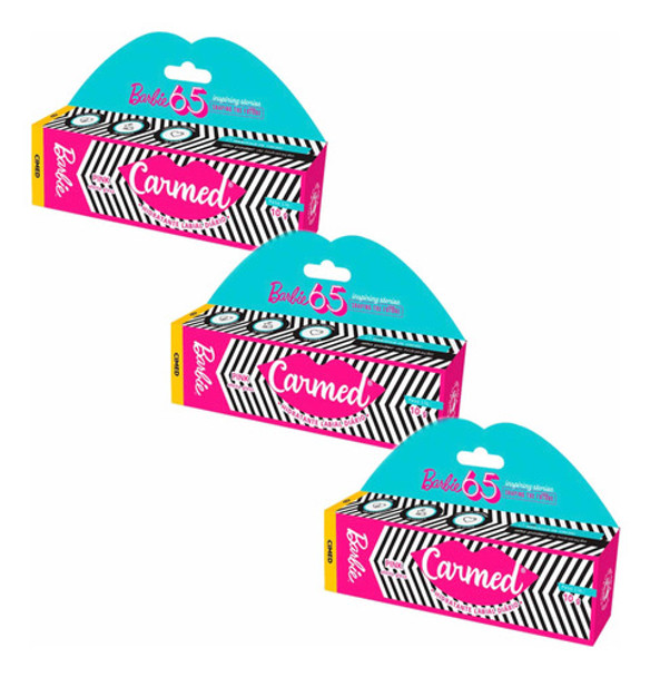 Kit 3 Hidratante Labial Carmed Barbie 65 Pink 10g 0