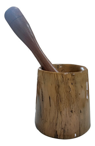 Pilão De Madeira Maciça Nobre 0