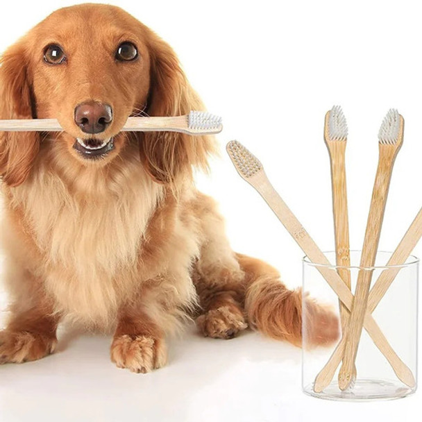 Cepillo Dental Ecologico Para Perros Y Gatos En Bambú 0