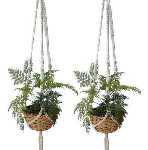 02 Macrame Hanger Plant Suporte Decorativo Longo 150 Cm 0